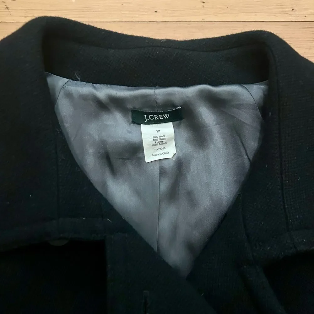J.Crew black Sadie coat. Size 12. - Picture 3 of 12